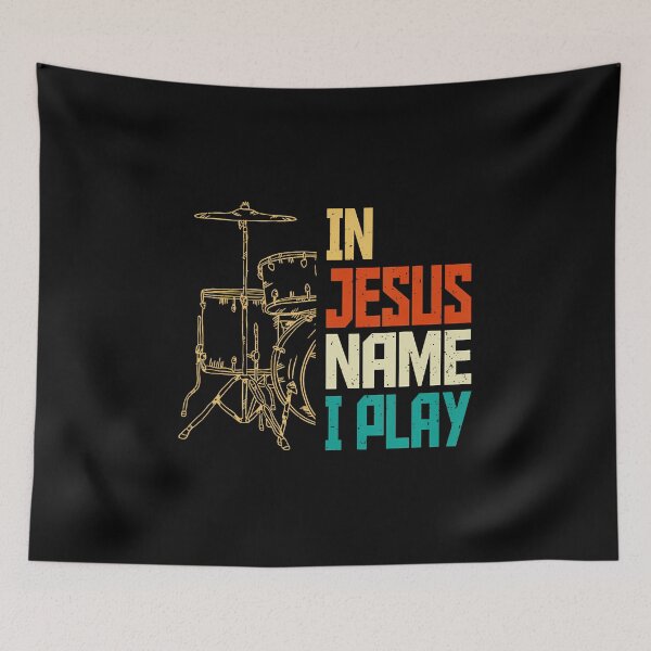 Item preview, Jesus Name I Play Drums God Drumming Music Christian Drummer designed and sold by DonnieJennie.