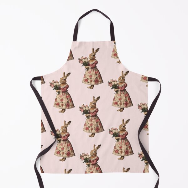 Item preview, Vintage Illustration of Lady Rabbit With Flowers designed and sold by KeksWorkroom.