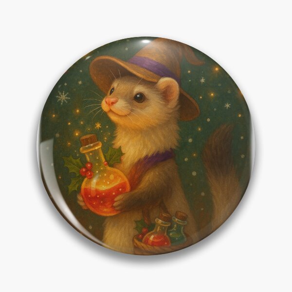 Item preview, North Pole Alchemist Ferret – Christmas Potion Maker designed and sold by AlcheArtsStudio.