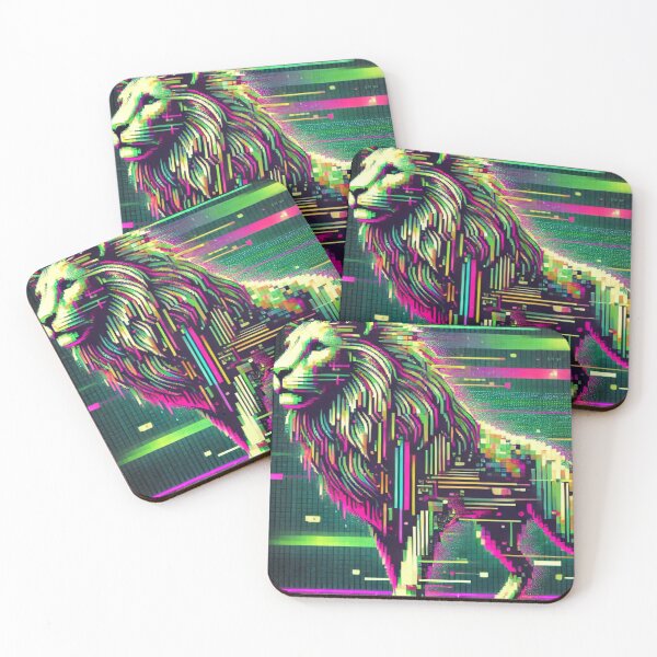 Item preview, Glitch Art Lion designed and sold by GlitchModeStudio.