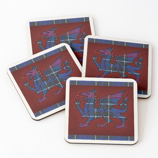 Item preview, Hopkins Welsh Tartan – Among the First & y Ddraig Goch - the red dragon designed and sold by WheelieGdArt.