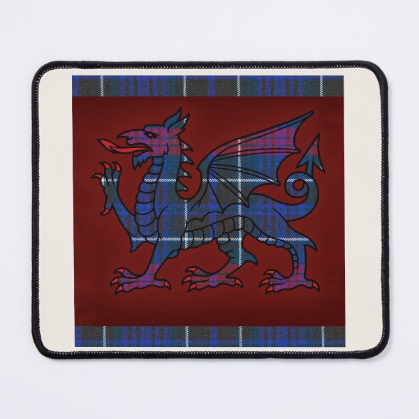 Item preview, Hopkins Welsh Tartan – Among the First & y Ddraig Goch - the red dragon designed and sold by WheelieGdArt.