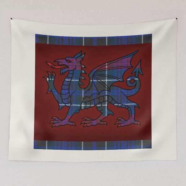 Item preview, Hopkins Welsh Tartan – Among the First & y Ddraig Goch - the red dragon designed and sold by WheelieGdArt.