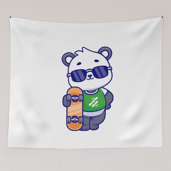 Item preview, Cool Panda Playing Skateboard Cartoon designed and sold by vicky85076.