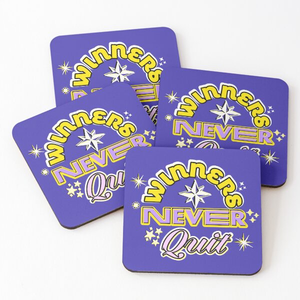 Item preview, Winners Never Quit Retro Motivational Quote – Bold Inspiring Typography Design designed and sold by Pink Space Studio.