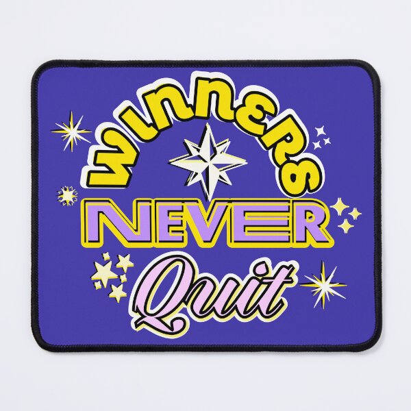 Item preview, Winners Never Quit Retro Motivational Quote – Bold Inspiring Typography Design designed and sold by Pink Space Studio.