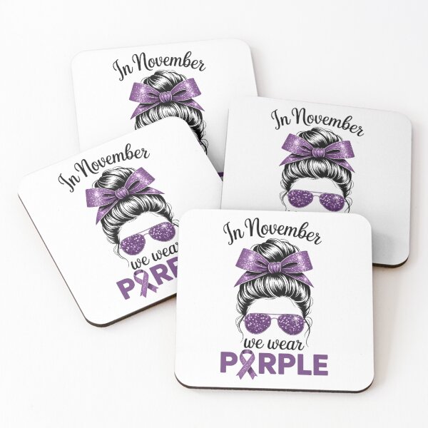 Item preview, In November We Wear Purple Pancreatic Cancer Messy Bun designed and sold by Formatage.