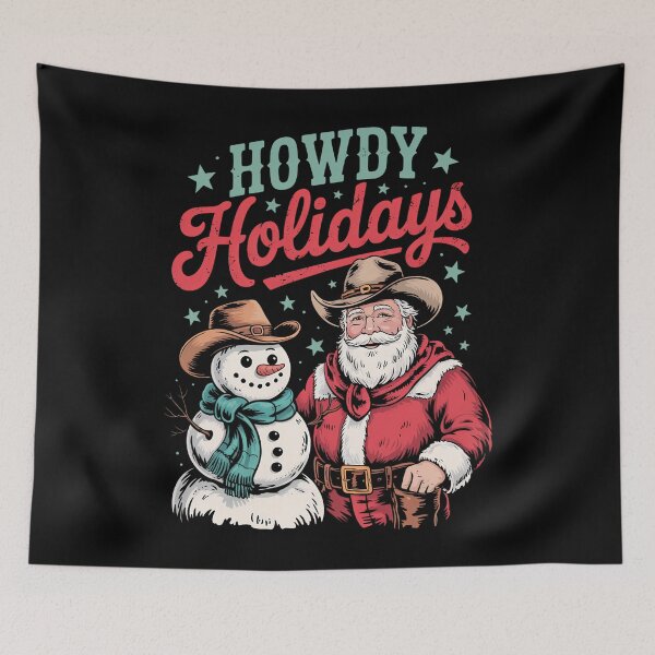 Item preview, Howdy Holiday Gingerbread Cowboy Santa Christmas Western designed and sold by cosmicncozyS.