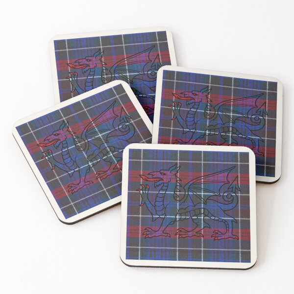 Item preview, Hopkins Welsh Tartan – Among the First & y Ddraig Goch - the red dragon v2 designed and sold by WheelieGdArt.