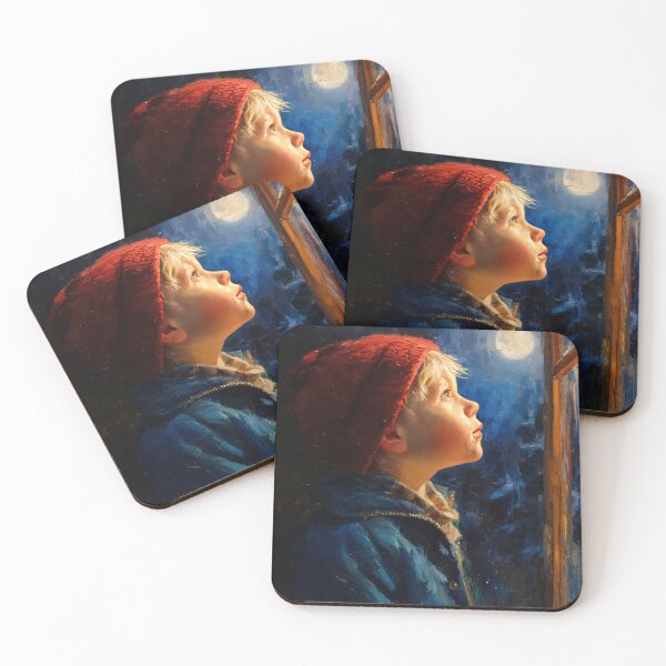 Item preview, The Wonder of Night - Vintage Child Portrait Oil Art designed and sold by Lamarcy.