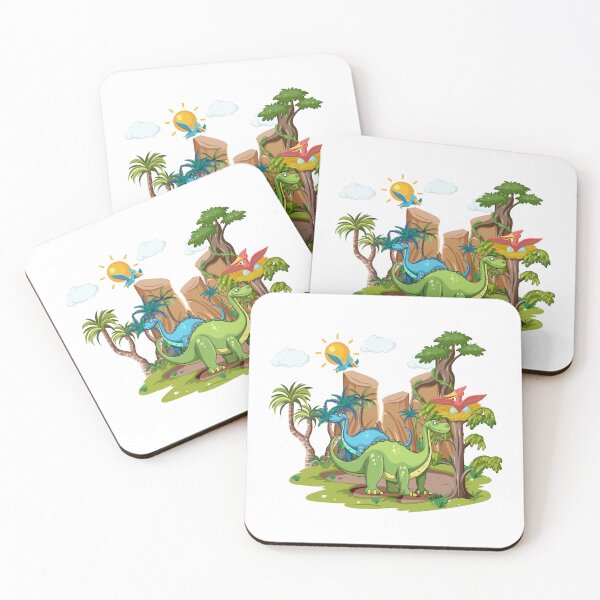 Item preview, Friendly Dinosaur Family in Prehistoric Jungle, Cute Dino Adventure in the Jurassic Forest, Prehistoric World – Cute Cartoon Dinosaurs designed and sold by GDbanners.