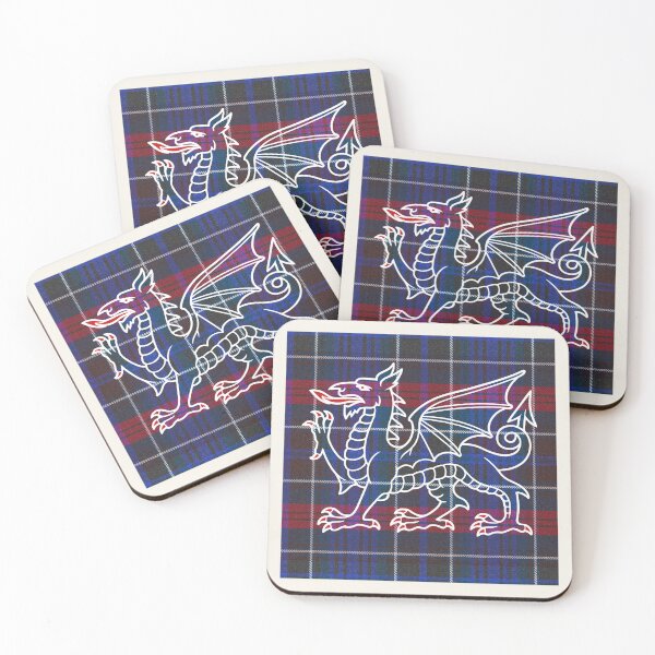 Item preview, Hopkins Welsh Tartan – Among the First & y Ddraig Goch - the red dragon v3 designed and sold by WheelieGdArt.