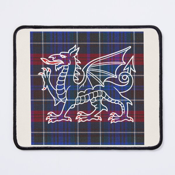 Item preview, Hopkins Welsh Tartan – Among the First & y Ddraig Goch - the red dragon v3 designed and sold by WheelieGdArt.