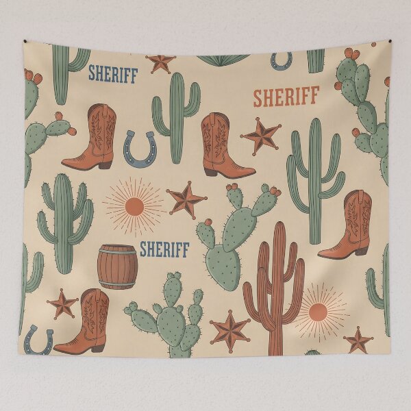 Item preview, Western Sheriff Desert Pattern designed and sold by Kaleidoscope Print.