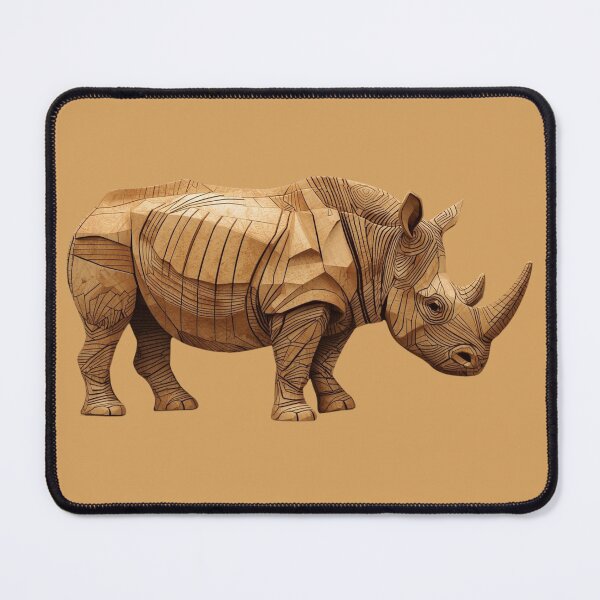 Item preview, Rhino Carving — Geometric Wild Energy Ancestral Art Print designed and sold by SavannaStrikes.