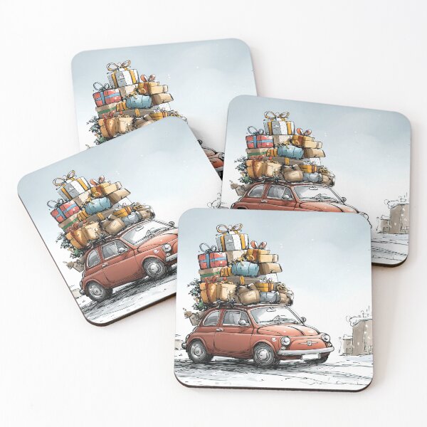 Item preview, Driving Home for Christmas - Cute Vintage Car with Presents designed and sold by Lamarcy.