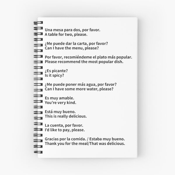 Item preview, Restaurant Phrases in Spanish to English (Spain version) designed and sold by LifeWithMeme.