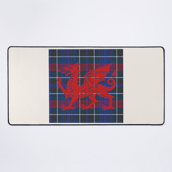 Item preview, Hopkins Welsh Tartan – Among the First & y Ddraig Goch - the red dragon v4 designed and sold by WheelieGdArt.