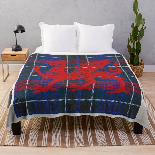 Item preview, Hopkins Welsh Tartan – Among the First & y Ddraig Goch - the red dragon v4 designed and sold by WheelieGdArt.