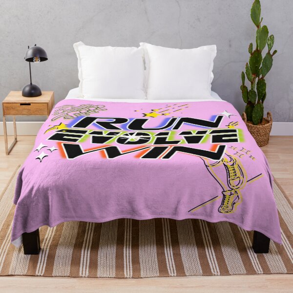 Item preview, RUN EVOLVE WIN - Motivational Running & Mindset Graphic Design designed and sold by Pink Space Studio.