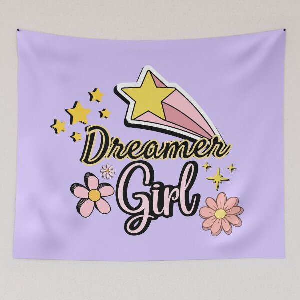 Item preview, Dreamer Girl – Whimsical Girly Pink Design with Stars, Flowers & Shooting Star designed and sold by Pink Space Studio.