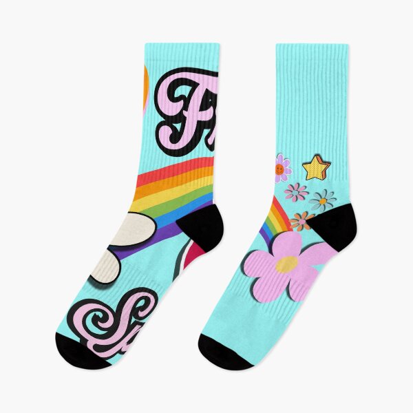 Item preview, Free Spirit Aesthetic Retro Flower & Rainbow Design designed and sold by Pink Space Studio.
