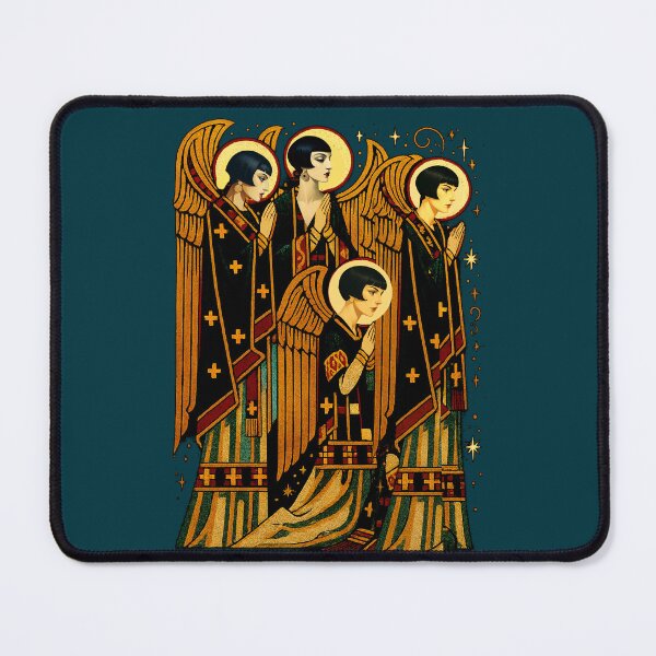 Item preview, Gilded Deco Choir – Flapper Angels in Prayer designed and sold by Sanctum Icons.