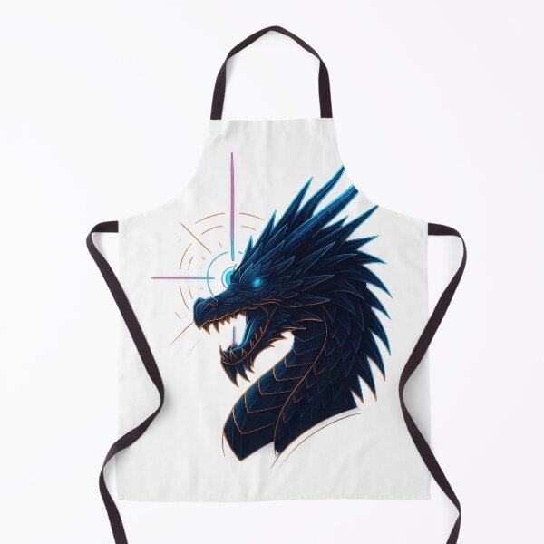 Item preview, Neon Cyber Dragon Head – Glowing Cosmic Energy Symbol | Futuristic Sci-Fi Dragon Design designed and sold by GoldenDreamGallery.