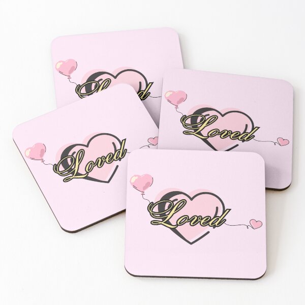 Item preview, Elegant Cute Loved Pastel Pink Heart with Gold Cursive Writing designed and sold by Pink Space Studio.