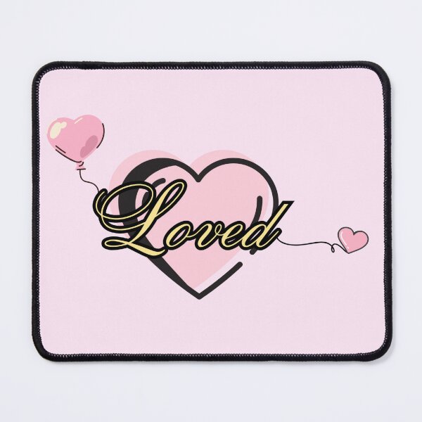 Item preview, Elegant Cute Loved Pastel Pink Heart with Gold Cursive Writing designed and sold by Pink Space Studio.