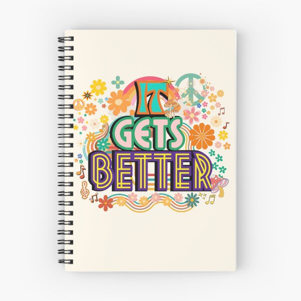 Item preview, It Gets Better Retro Hippie Psychedelic Design – 60s 70s Inspired Positivity Art designed and sold by Pink Space Studio.