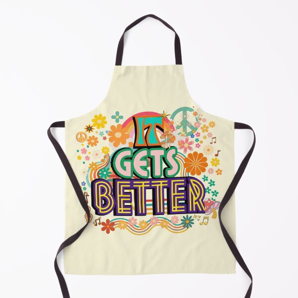 Item preview, It Gets Better Retro Hippie Psychedelic Design – 60s 70s Inspired Positivity Art designed and sold by Pink Space Studio.