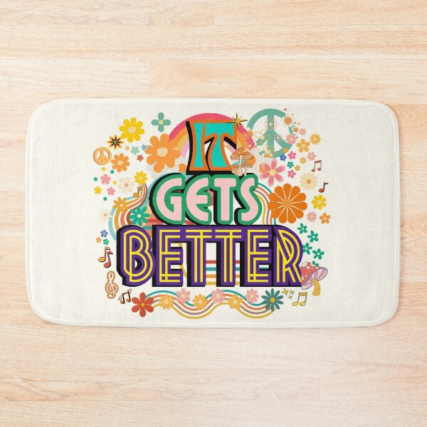 Item preview, It Gets Better Retro Hippie Psychedelic Design – 60s 70s Inspired Positivity Art designed and sold by Pink Space Studio.