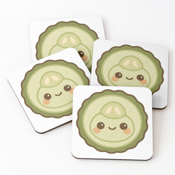 Item preview, Kawaii Cucumber Slice – Cute Aesthetic Food Art designed and sold by kimkosovo.