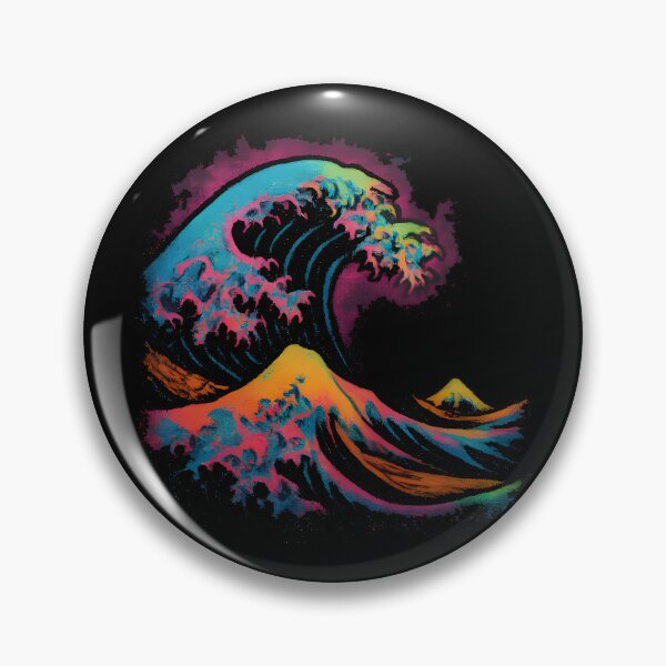Item preview, Neon Graffiti Hokusai Wave designed and sold by SweetBaoCo.