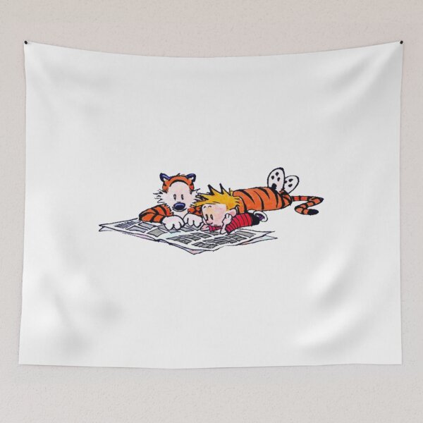 Item preview, Calvin and Hobbes Reading Newspaper Lazy Sunday designed and sold by Yareli Jonathon.