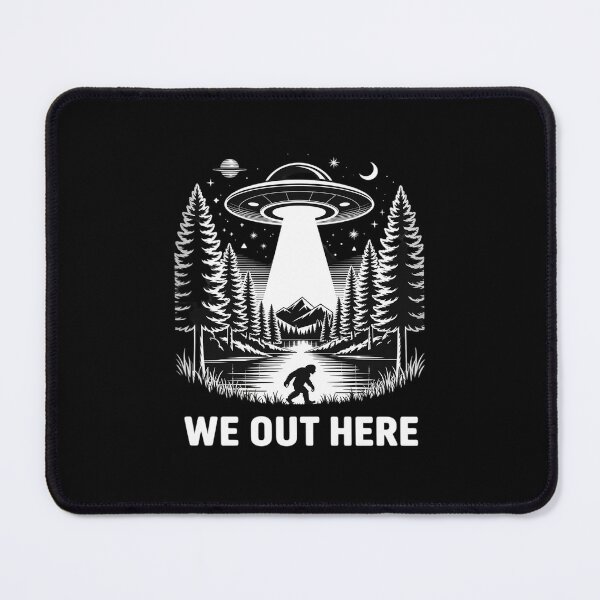 Item preview, We Out Here Mothman Bigfoot UFO Loch Ness Cryptids designed and sold by CombatTask.