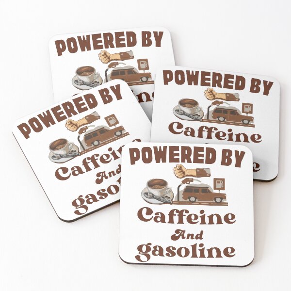 Item preview, Powered by Coffee and Gasoline – Funny Car Lover Quote Design designed and sold by lahmar-abbou.