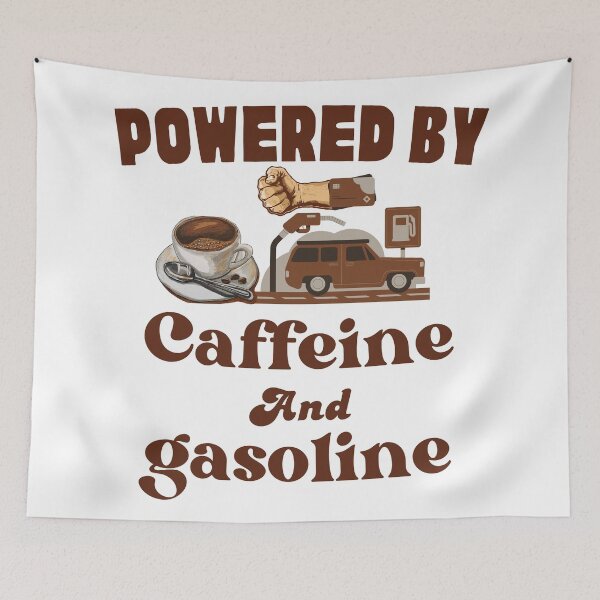 Item preview, Powered by Coffee and Gasoline – Funny Car Lover Quote Design designed and sold by lahmar-abbou.