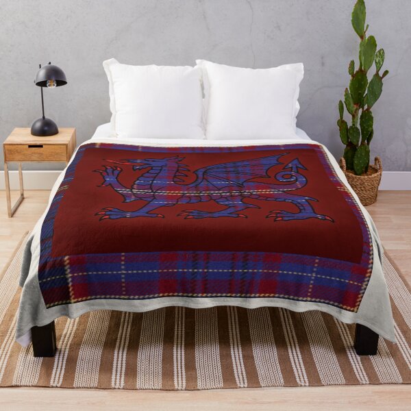 Item preview, James Welsh Tartan – I Love Forever & y Ddraig Goch - the red dragon  designed and sold by WheelieGdArt.