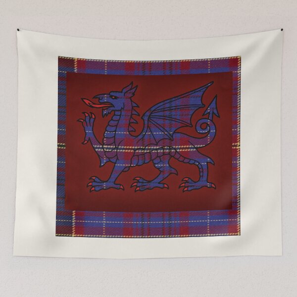 Item preview, James Welsh Tartan – I Love Forever & y Ddraig Goch - the red dragon  designed and sold by WheelieGdArt.