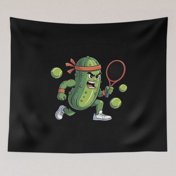 Item preview, Pickleball Lover Pun With a Pickle Playing Pickle Ball designed and sold by GasVille.
