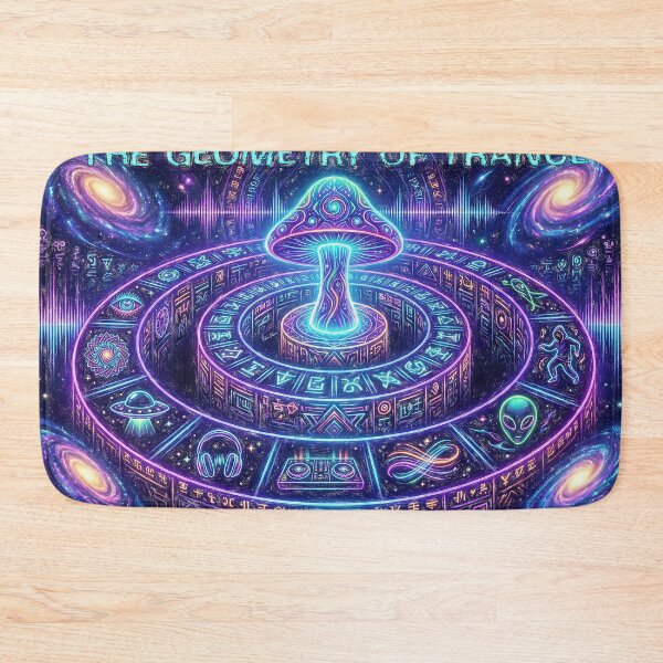 Item preview, The Geometry of Trance - Psychedelic Mushroom & Alien Mandala designed and sold by Hen-C-Art.