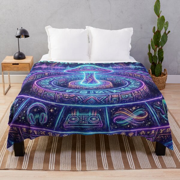 Item preview, The Geometry of Trance - Psychedelic Mushroom & Alien Mandala designed and sold by Hen-C-Art.