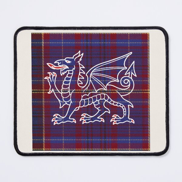 Item preview, James Welsh Tartan – I Love Forever & y Ddraig Goch - the red dragon v3 designed and sold by WheelieGdArt.