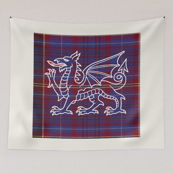 Item preview, James Welsh Tartan – I Love Forever & y Ddraig Goch - the red dragon v3 designed and sold by WheelieGdArt.