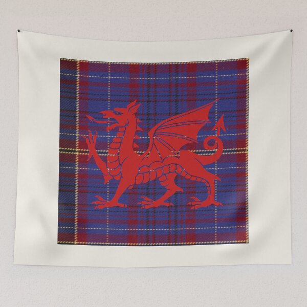 Item preview, James Welsh Tartan – I Love Forever & y Ddraig Goch - the red dragon v4 designed and sold by WheelieGdArt.