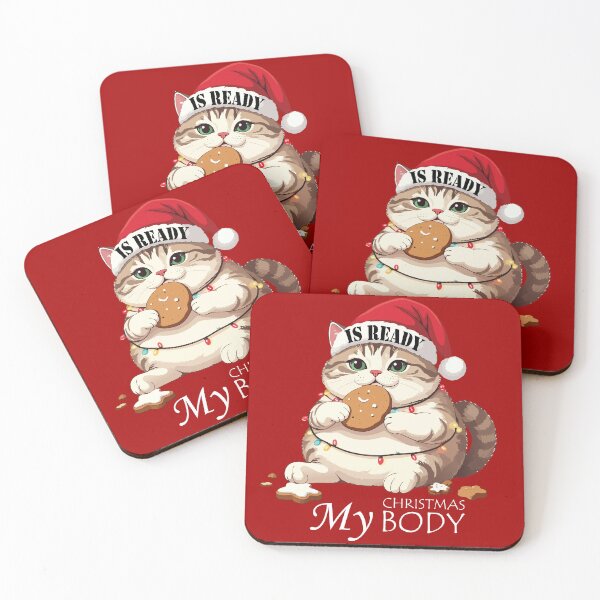 Item preview, ​My Christmas Body Is Ready Cat T-Shirt | Funny Feasting Kitten Gift designed and sold by SylwiaPrint.