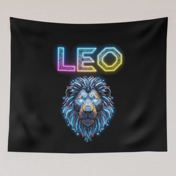 Item preview, Neon Cyber Lion designed and sold by ZodiacWonders.