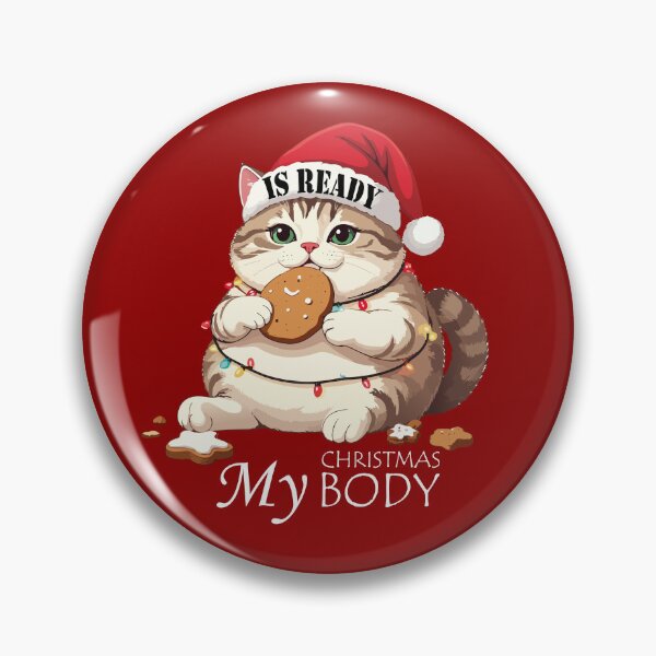 Item preview, ​My Christmas Body Is Ready Cat T-Shirt | Funny Feasting Kitten Gift designed and sold by SylwiaPrint.